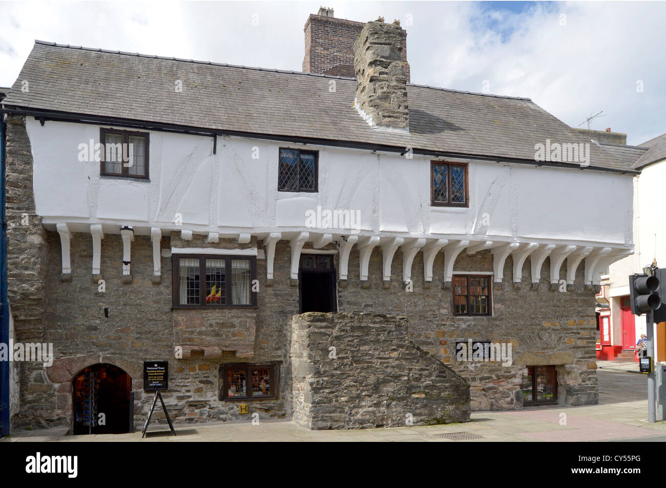 Aberconwy House mittelalterlichen Haus & älteste Kaufmannshaus in Conwy ca. 1300 erbaut und im Besitz des National Trust Stockfoto