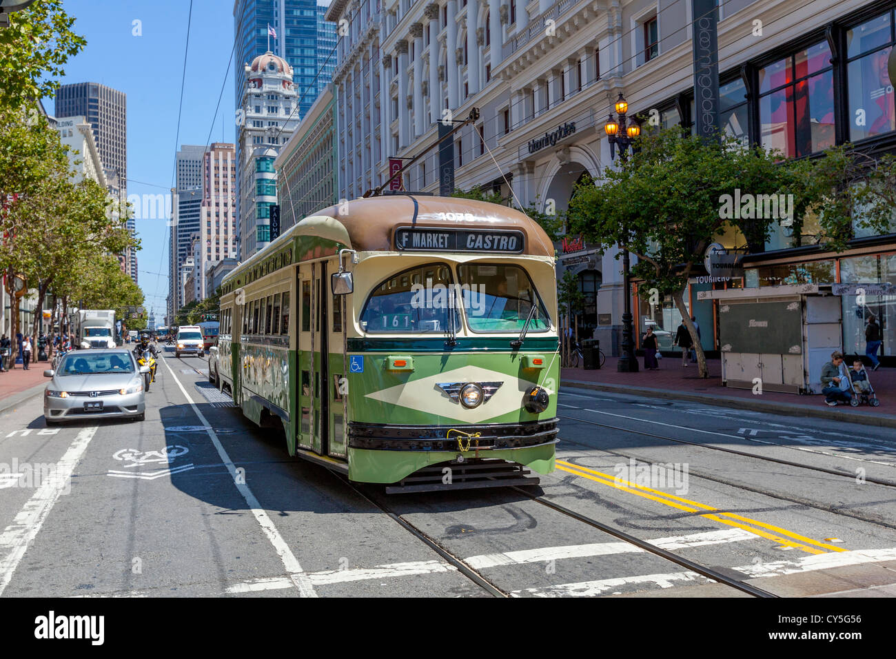 Die MUNI öffentlichen Transport und Seilbahn-System in San Francisco, Kalifornien. Stockfoto