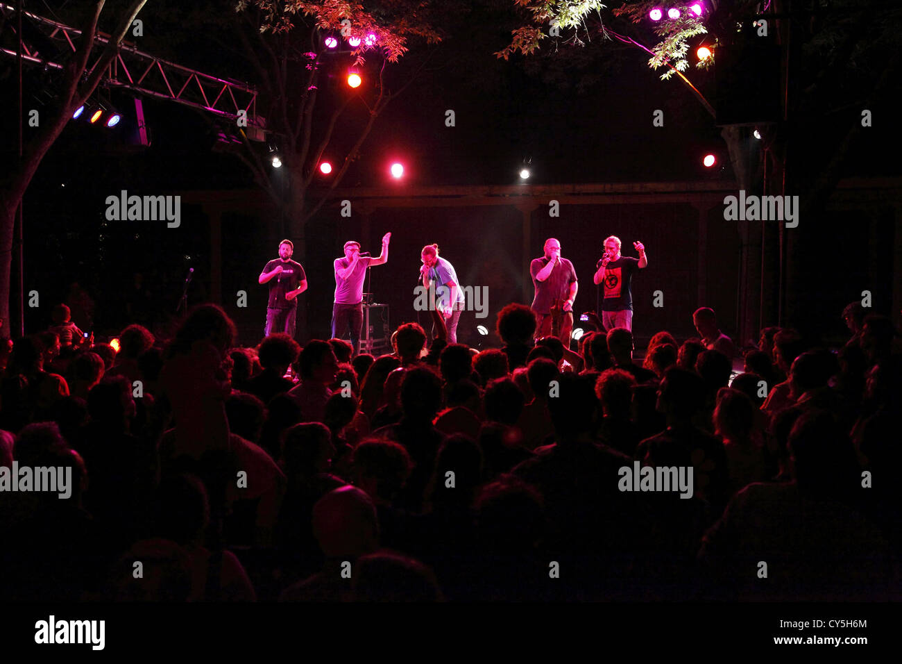 Bauchklang vocal Groove projet in live-Konzert nach Montpellier, Frankreich Stockfoto