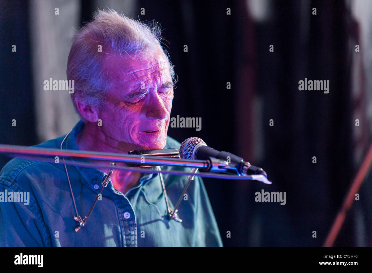 Schottische Singer/Songwriter Michael Marra beim Speyfest 2008 Stockfoto