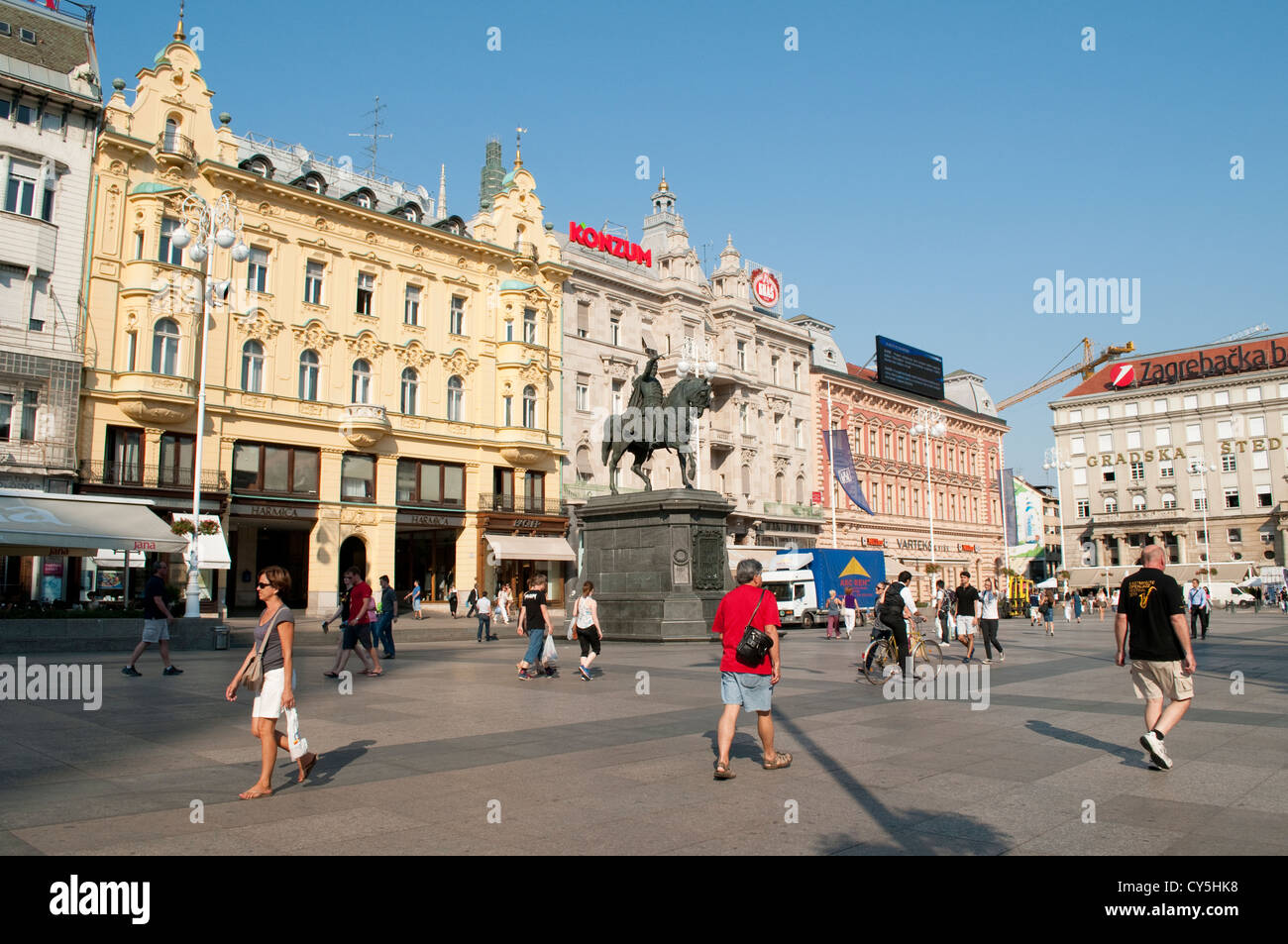Ban Jelacic Platz, Zagreb, Kroatien Stockfoto