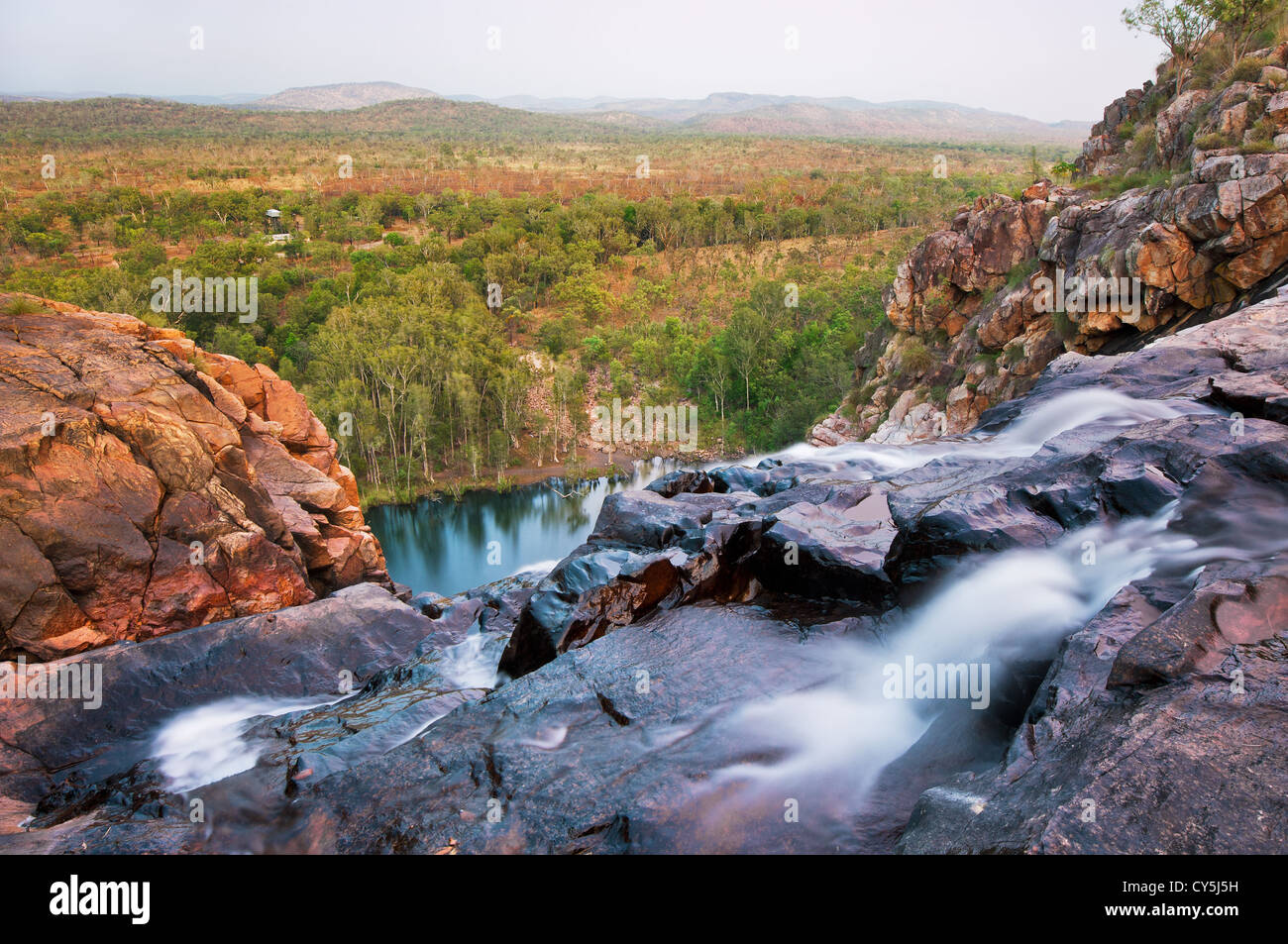 Gunlom Falls von oben. Stockfoto