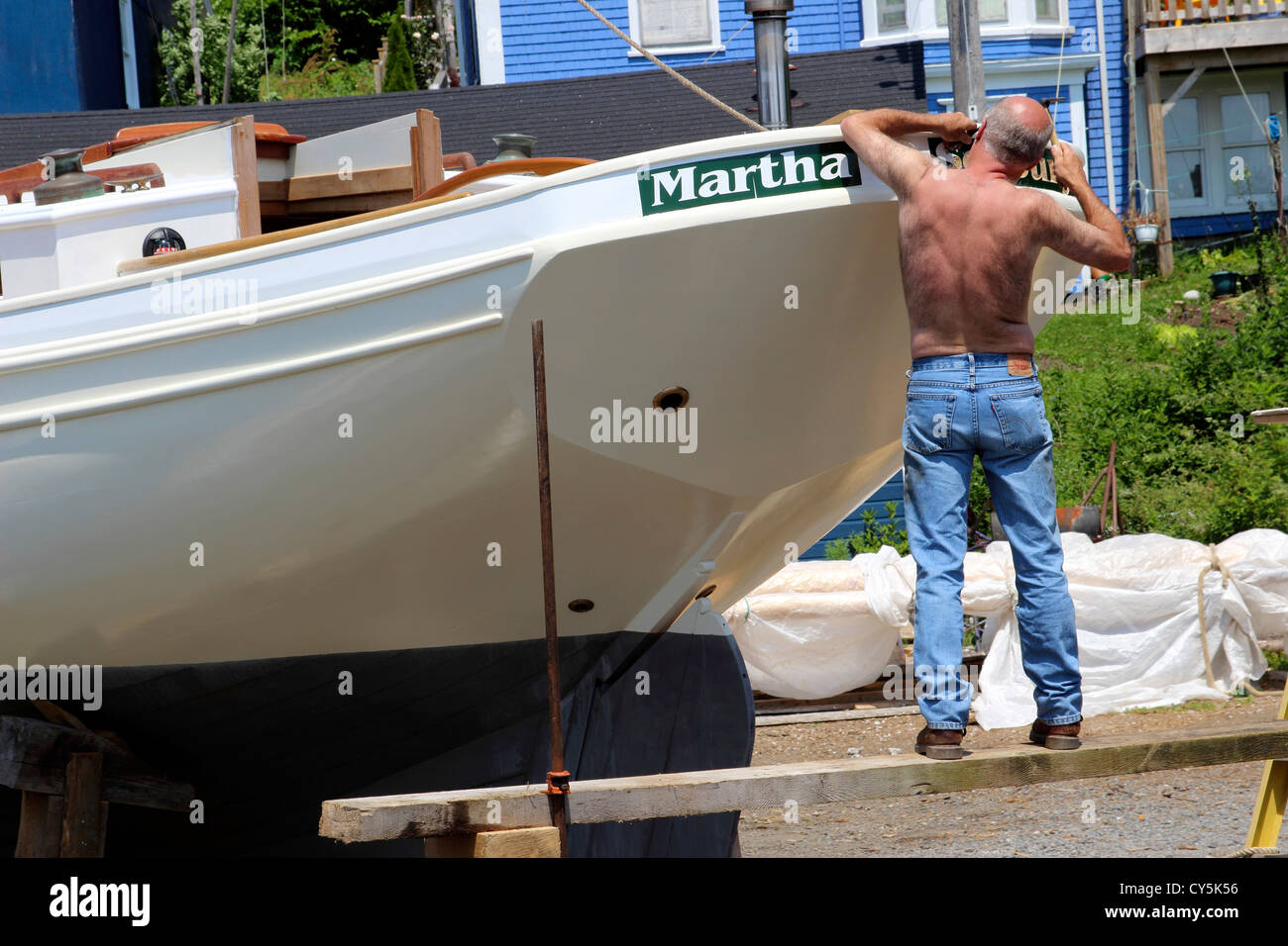 Kanada Nova Scotia Eastern Shore Atlantic Coast Lunenburg Seeprovinzen Dory Shop Werft Schiffbau Reparatur Stockfoto