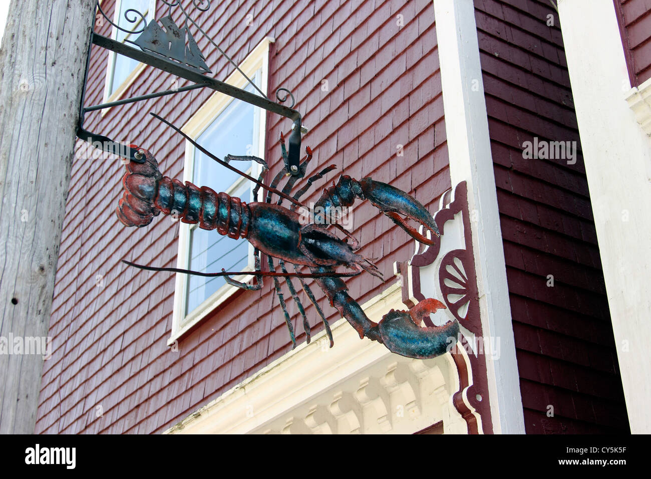 Kanada Nova Scotia Eastern Shore Atlantic Coast Lunenburg Seeprovinzen bunte Straße Zeichen Montague St. Darstellung lokaler Stockfoto