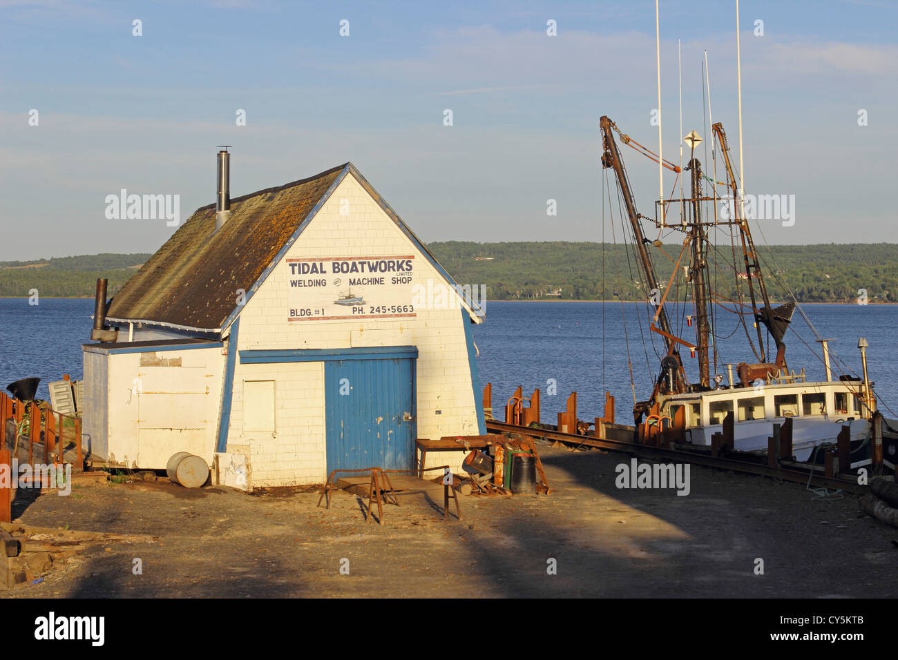 Kanada Nova Scotia Bay Of Fundy Digby Maritime Provinzen Fischereiflotte am pier Stockfoto