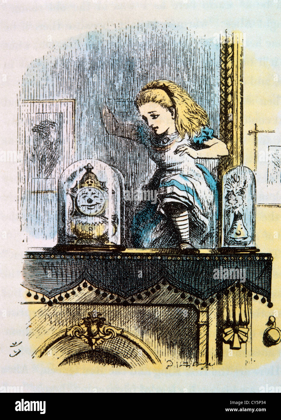 Looking Glass House, Through the Looking-Glass von Lewis Carroll, handkolorierten Abbildung ca. 1872 Stockfoto