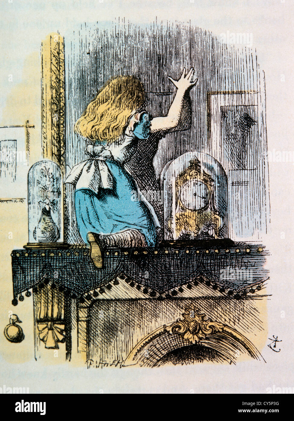 Looking Glass House, Through the Looking-Glass von Lewis Carroll, handkolorierten Abbildung ca. 1872 Stockfoto