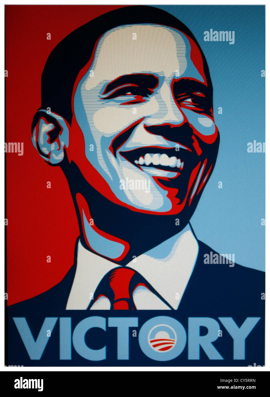 Barack Obama "Sieg" Plakat Stockfoto