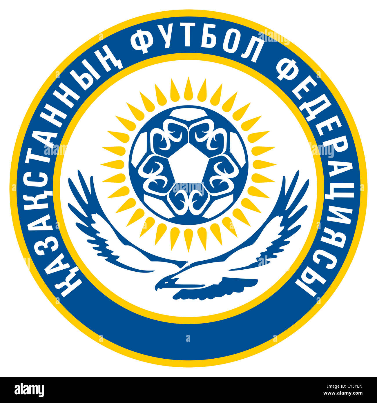 Logo der Fußball Föderation von Kasachstan und die Nationalmannschaft