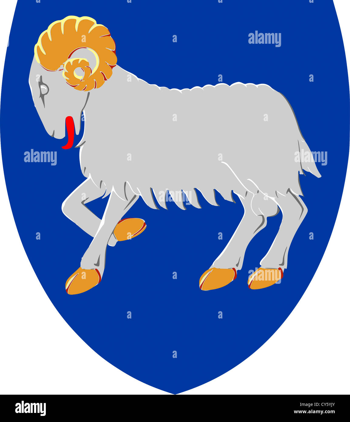 Wappen von den Färöer Inseln. Stockfoto