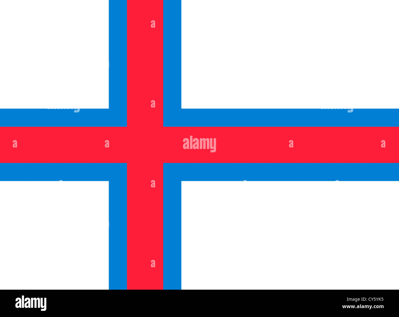 Flagge der Färöer Inseln. Stockfoto