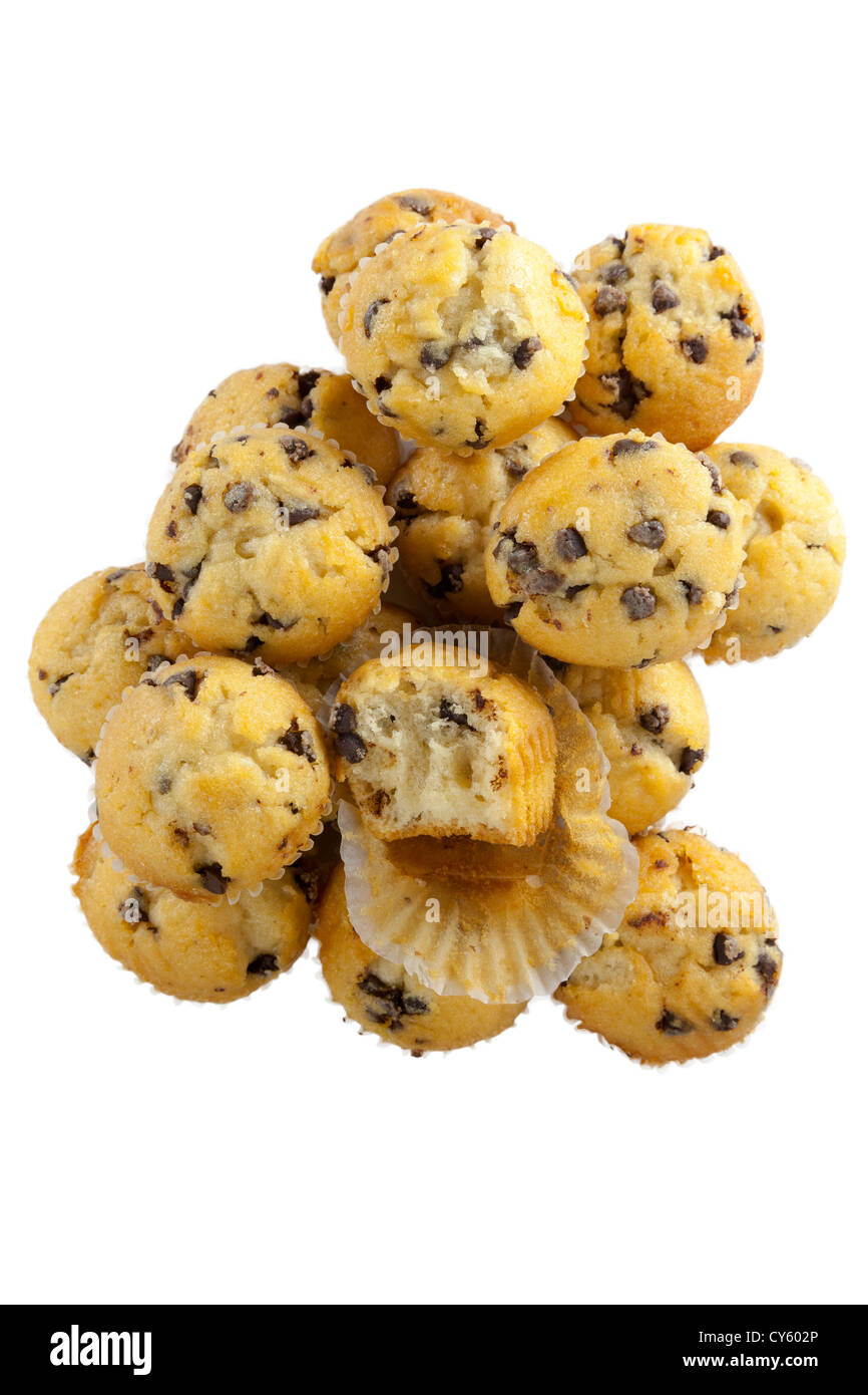 Muffins mit Schokoladenstückchen Stockfoto