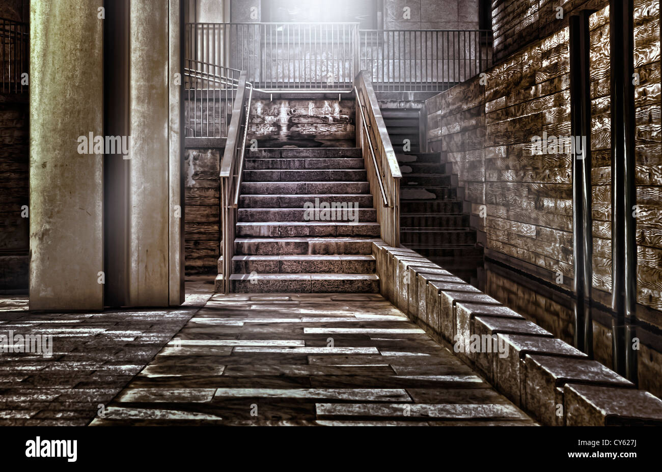 Alte historische Treppe in der Londoner City Stockfoto