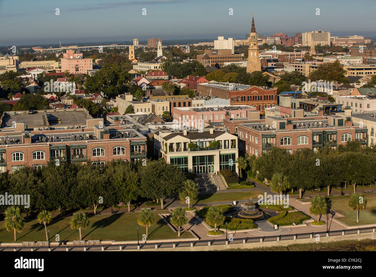 Luftaufnahme von Charleston, South Carolina. Stockfoto