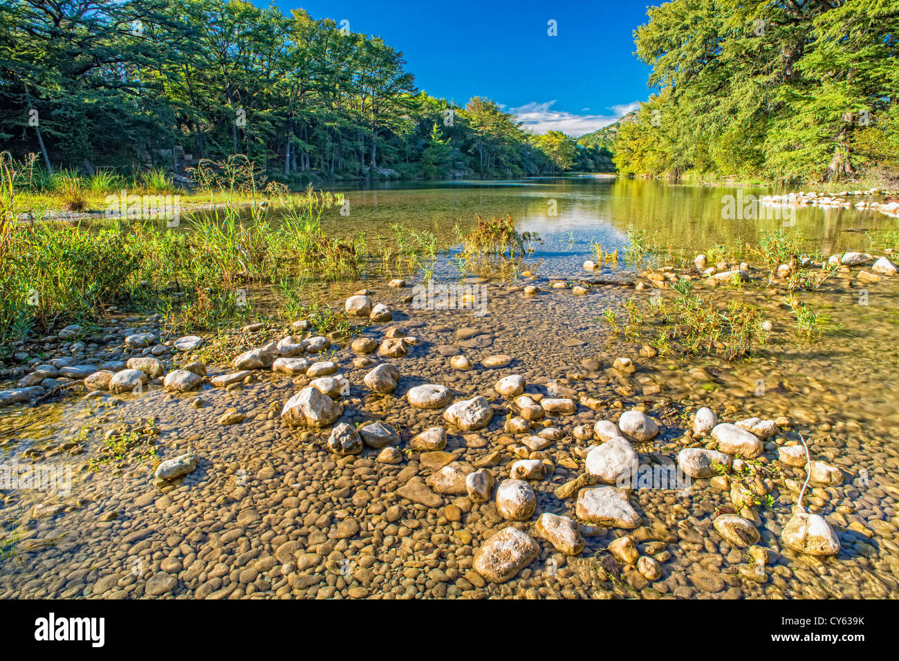 Die Frio River in der Nähe von Concan, Texas, USA Stockfoto
