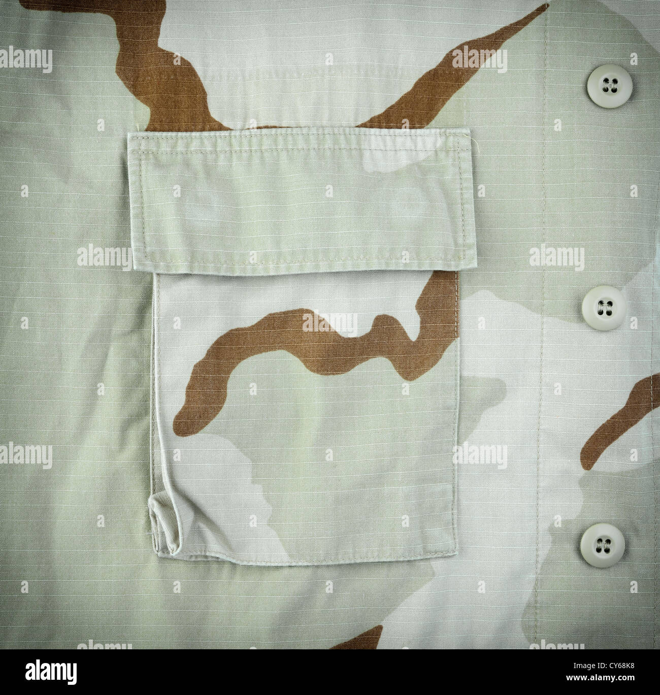 Eine Tasche von einem amerikanischen Wüste Tarnung einheitliche, Hintergrund Stockfoto