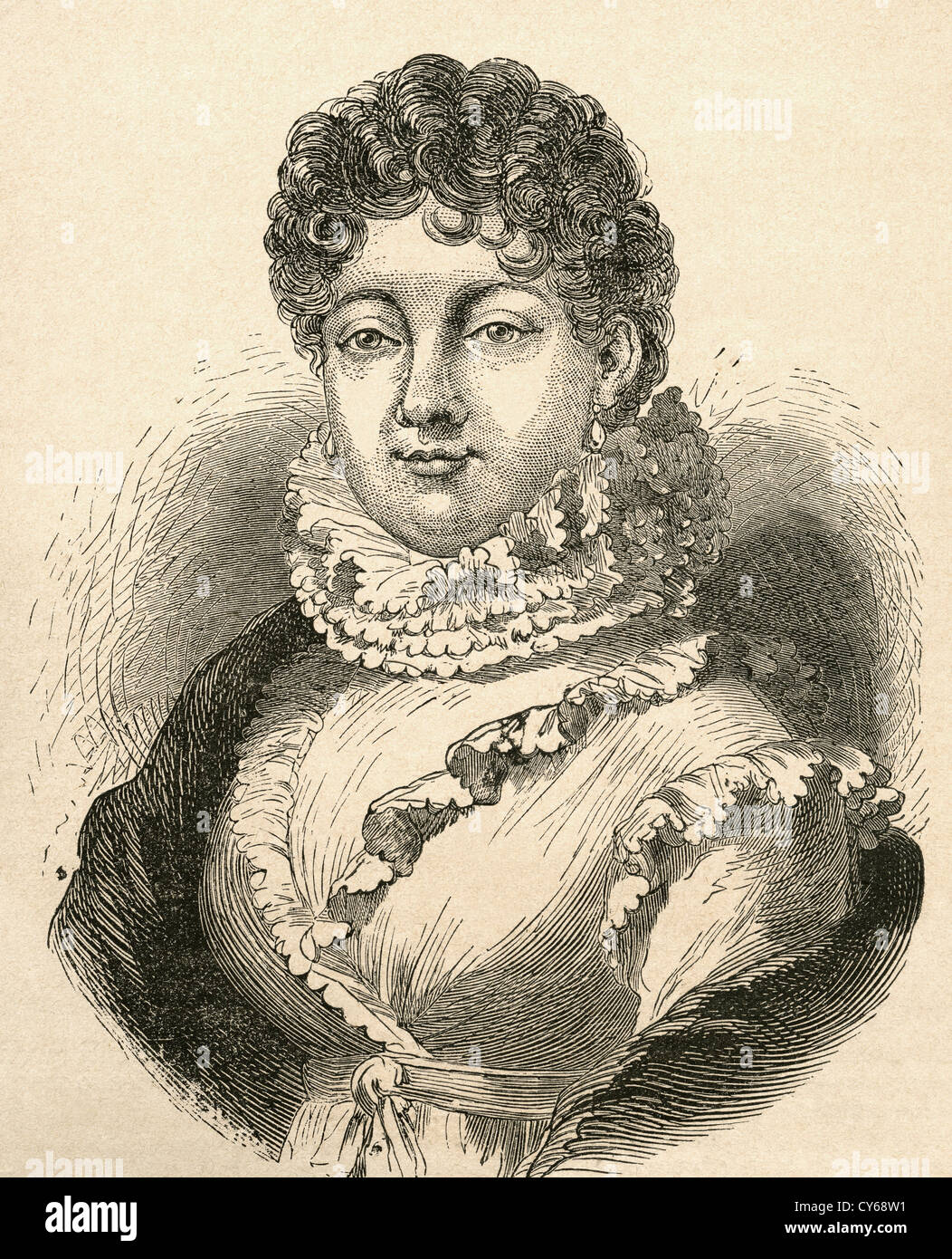 Louise-Rosalie Lefebvre, 1755 –1821, alias Madame Dugazon. Französische Opern Mezzosopran, Schauspielerin und Tänzerin. Stockfoto