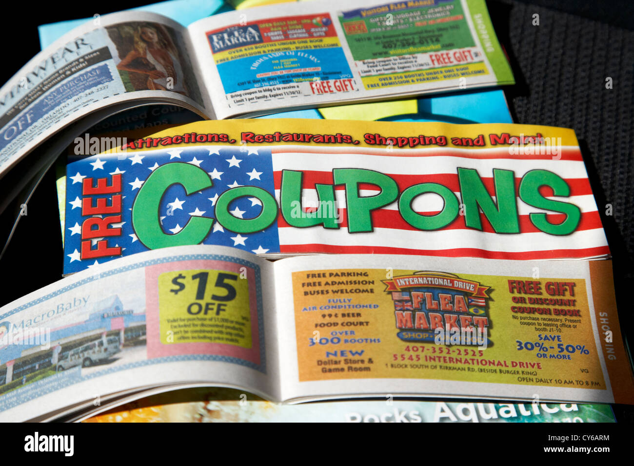 Florida Gutscheinhefte für Touristen und Reisende usa Stockfoto