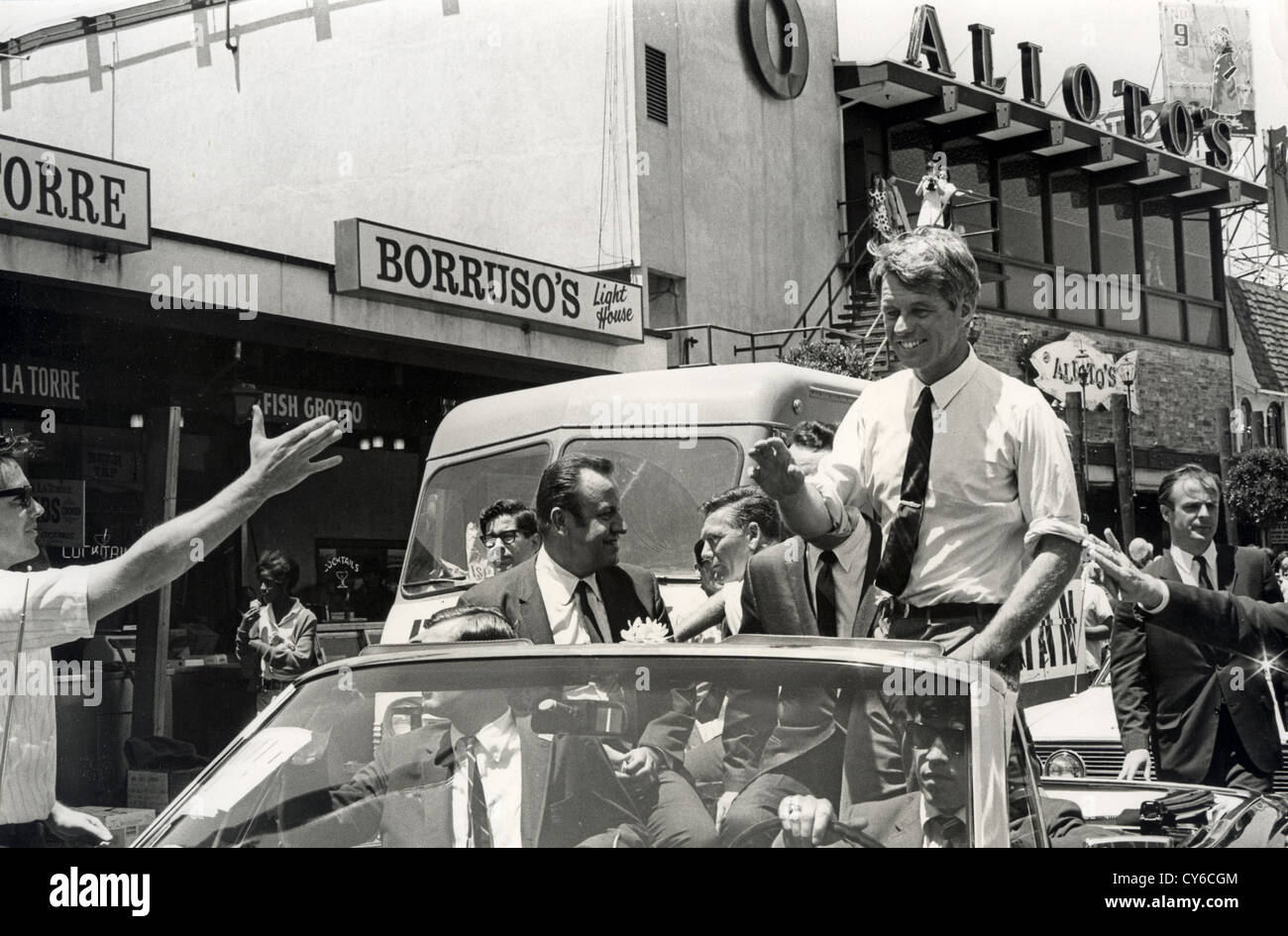Kennedy (1925-1968) Kampagne für die Präsidentschaft in San Francisco im Jahr 1968 Stockfoto