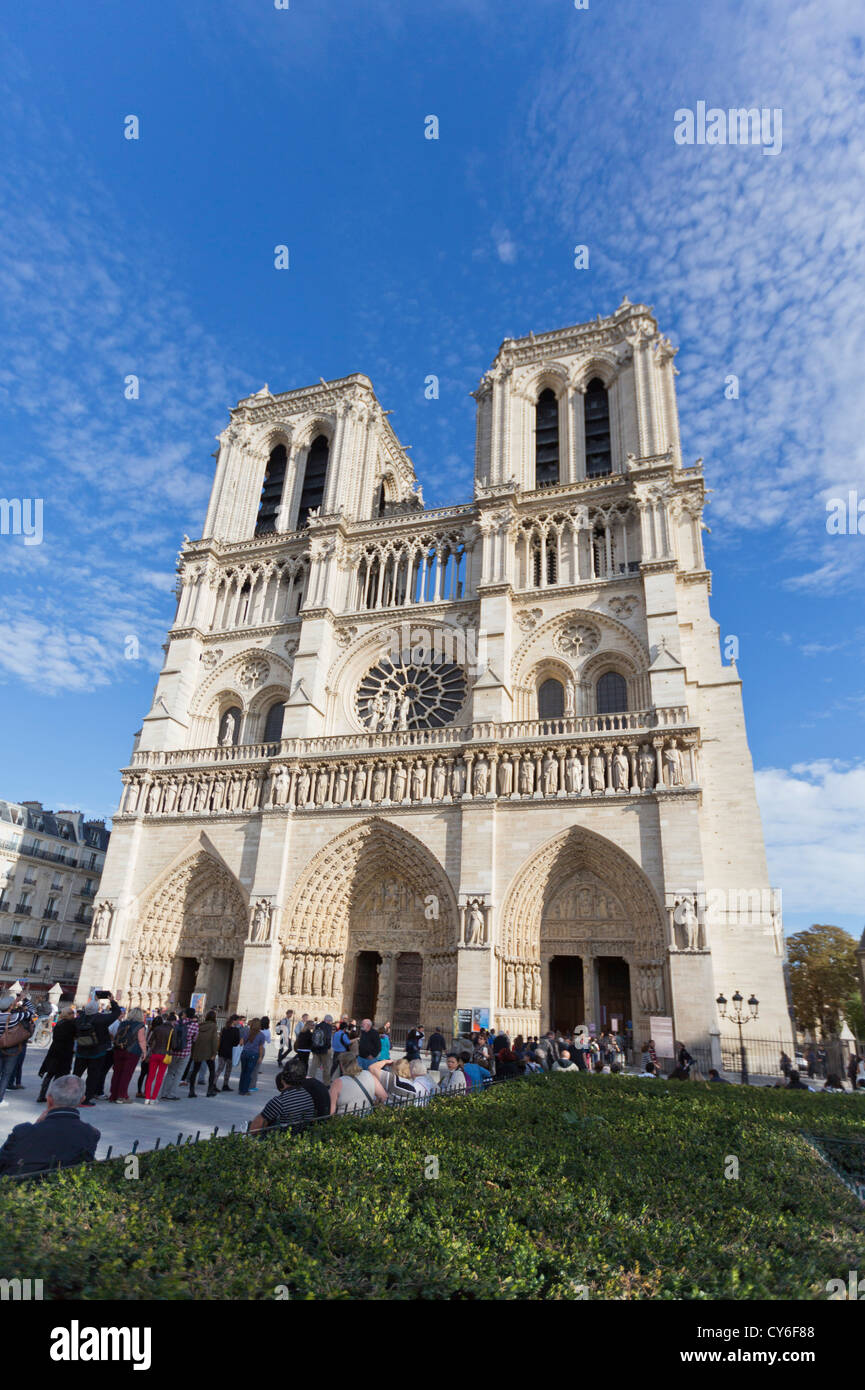 Notre Dame de Paris Kathedrale, Westfassade, Paris Frankreich 122495 Notre Dame Stockfoto