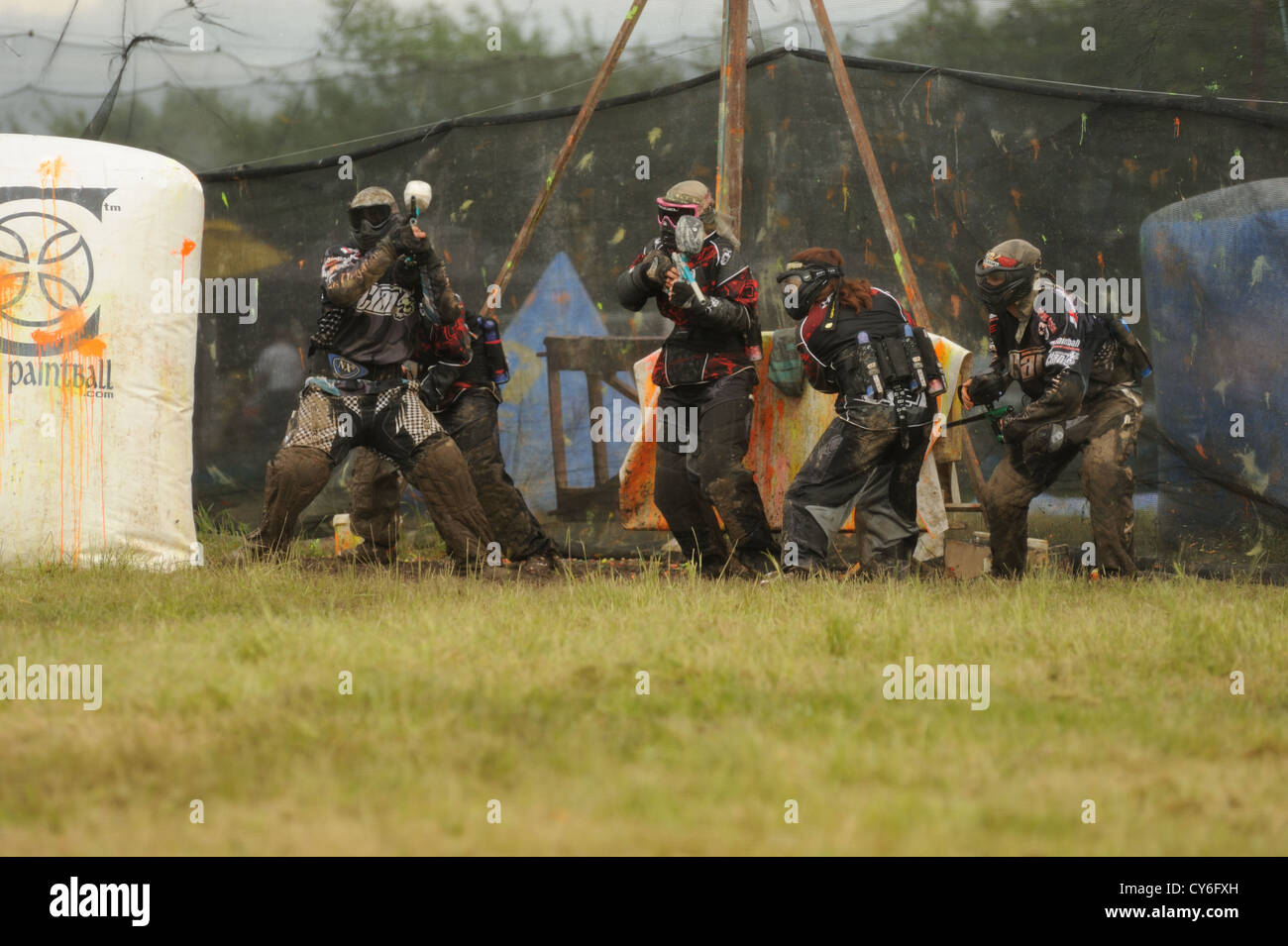 Beginn der Runde paintball Stockfoto