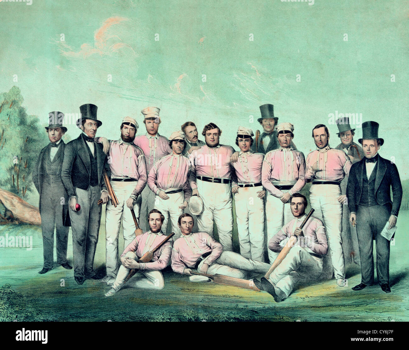 Die elf von Neu-England - Cricket-Match in Boston, Massachusetts, 28. September 1850 Stockfoto