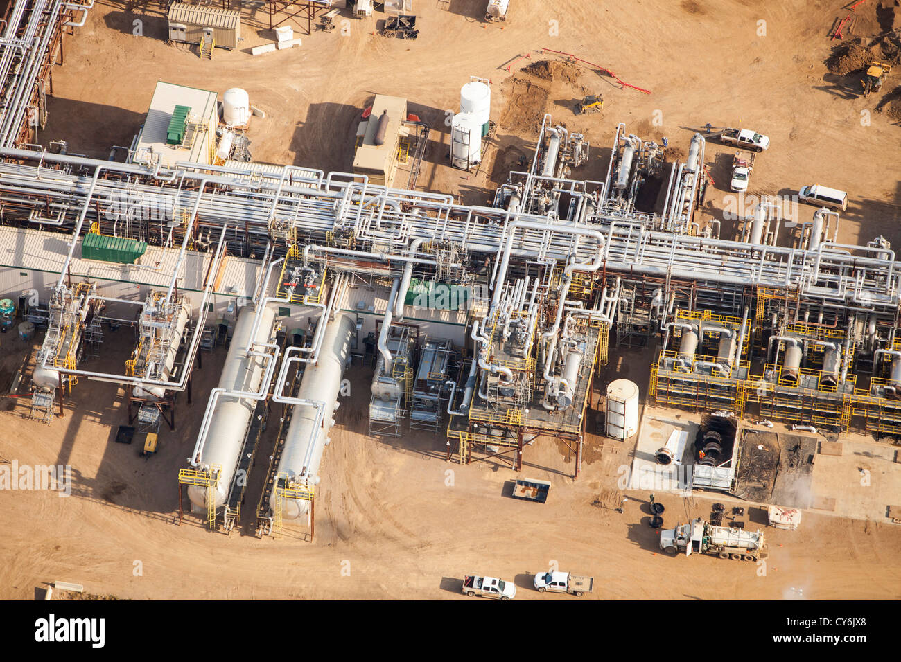 Ein SAG D (Steam assisted Gravity Drainage) tar Sands Anlage nördlich von Fort McMurray. Stockfoto