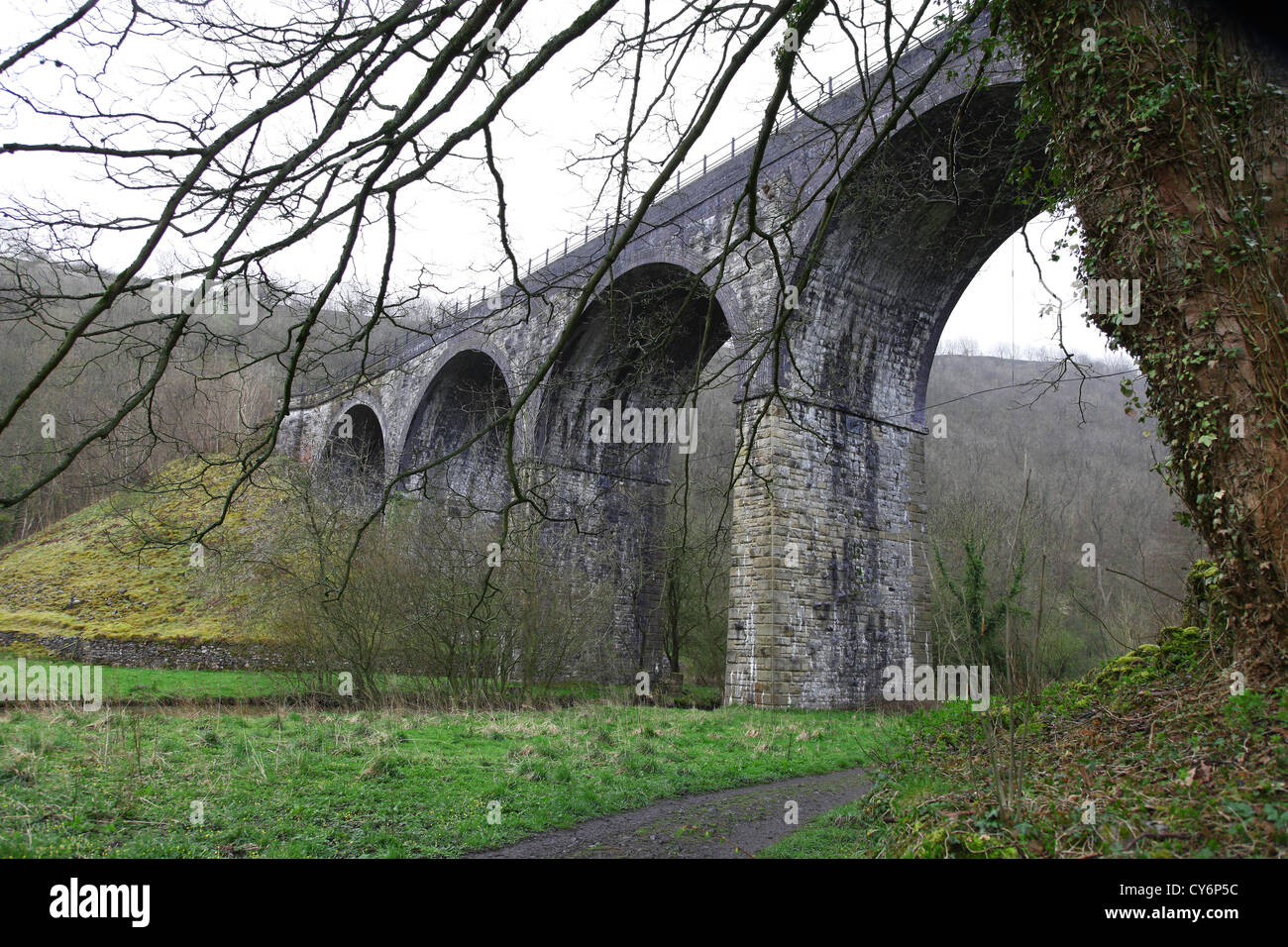 Grabstein-Viadukt Monsal Kopf Monsal Dale Derbyshire Englisch Peak District National Park England Großbritannien Stockfoto