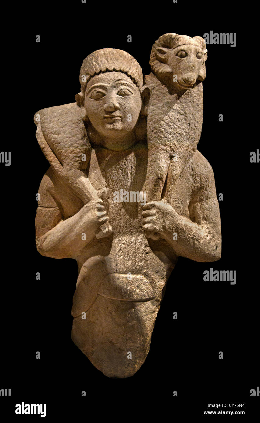 Kalkstein Ram Träger archaischen 6.Jahrhundert v. Chr. Zypern zypriotische Griechenland Stockfoto