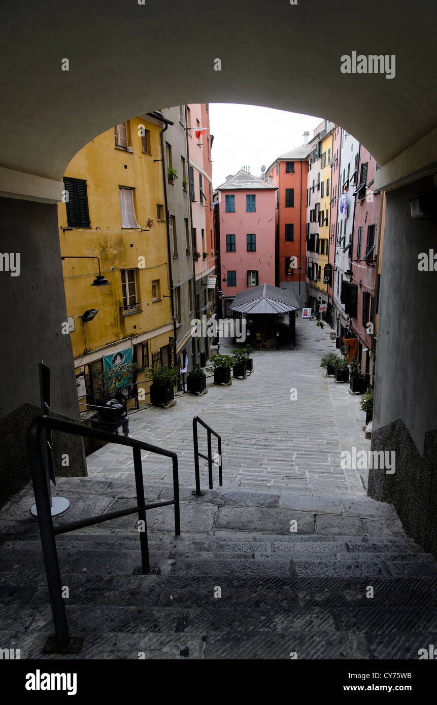 Piazza dei Truogoli di Santa Brigitta - Genua, Italien Stockfoto