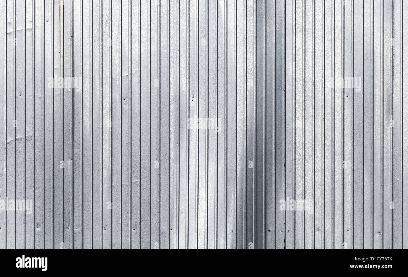 Wellpappe verzinkt Metallwand Oberflächenstruktur Stockfoto