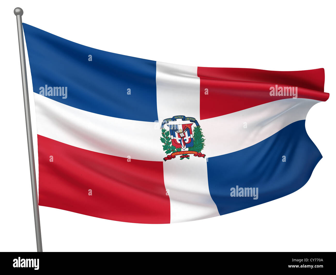 Dominikanische Republik Nationalflagge - alle Länder-Sammlung - isolierte Bild Stockfoto