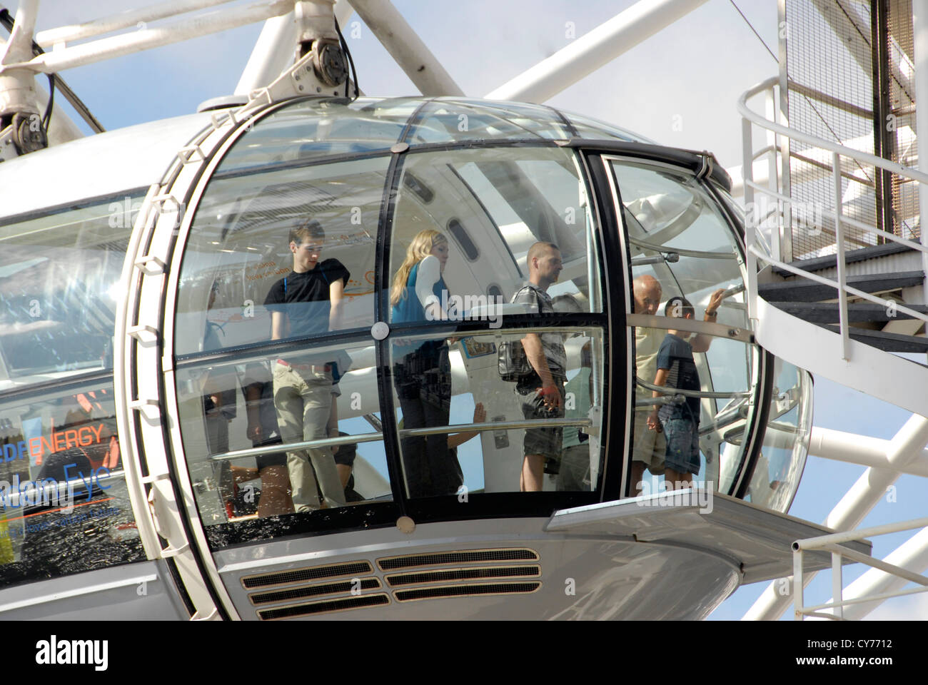 London Eye-Kapsel, Southbank, London UK Stockfoto