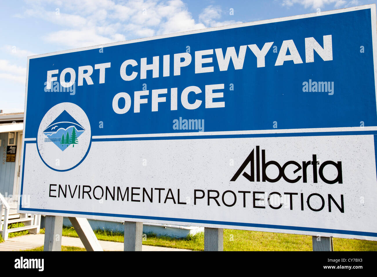 Ein Umweltschutz-Büro in Fort Chipewyan, die am Lake Athabasca und dem Athabasca River liegt Stockfoto