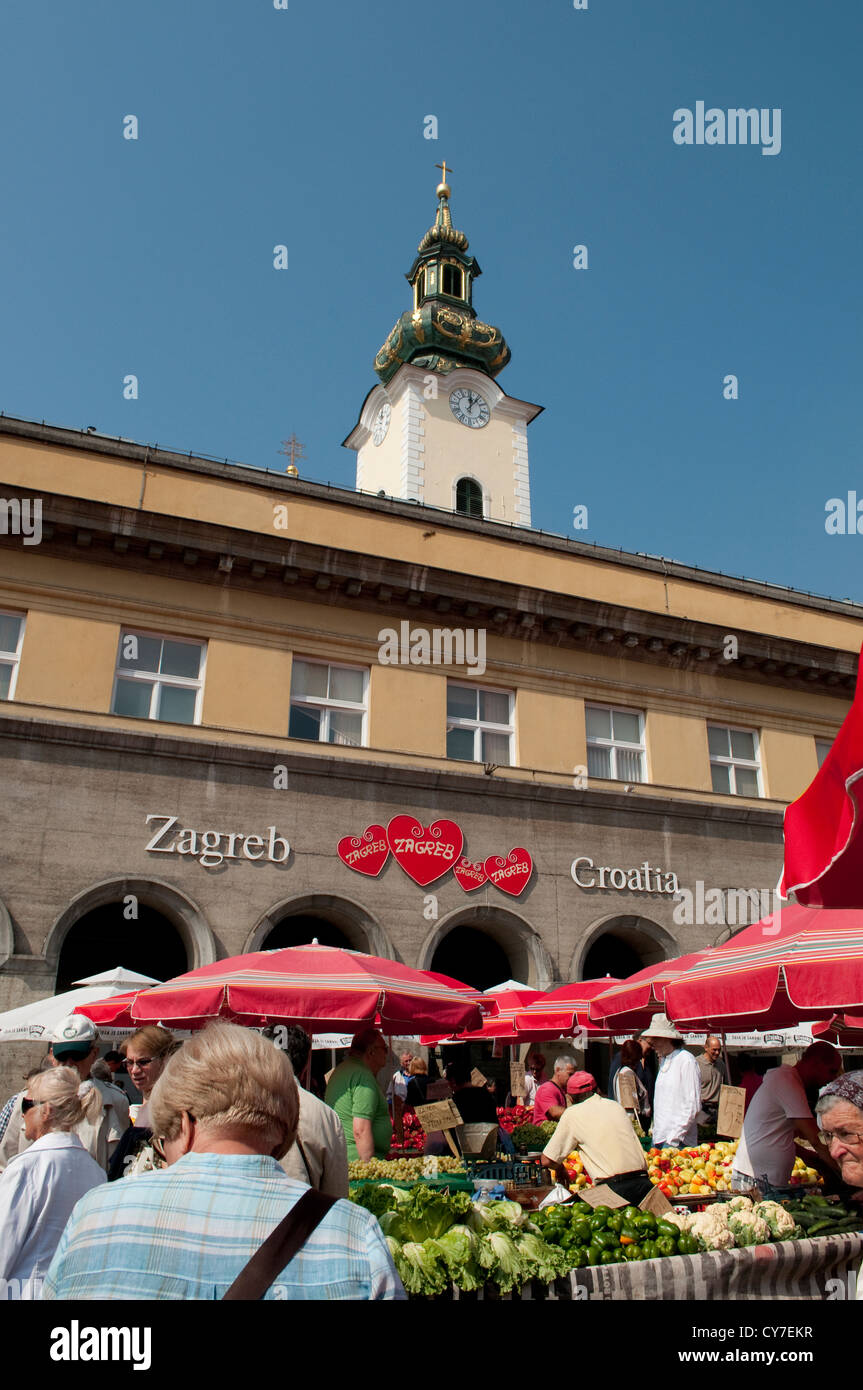 Dolac Markt, Zagreb, Kroatien Stockfoto