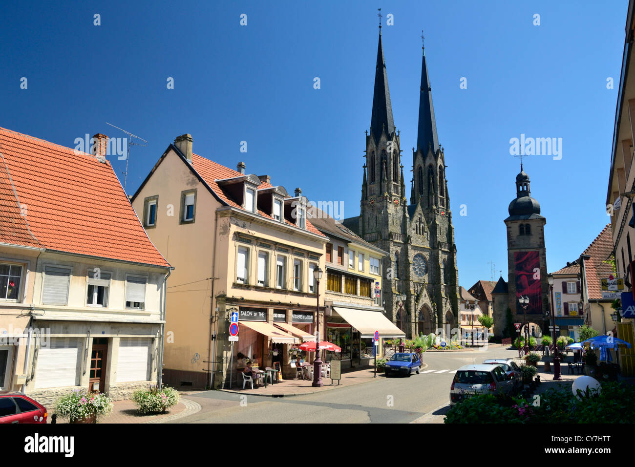 Napoleon I Straße, Sarralbe, Moselle, Lothringen, Frankreich Stockfoto