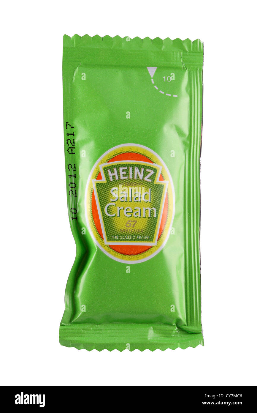 Beutel mit Heinz-Salat-Creme Stockfoto