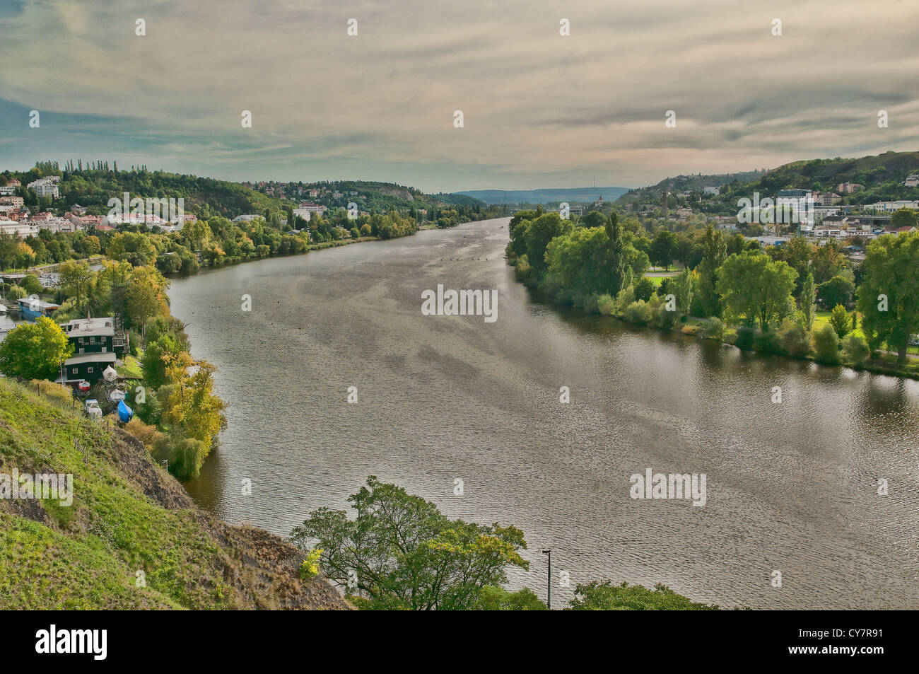 Vitava Flusses, Prag, Tschechische Republik Stockfoto