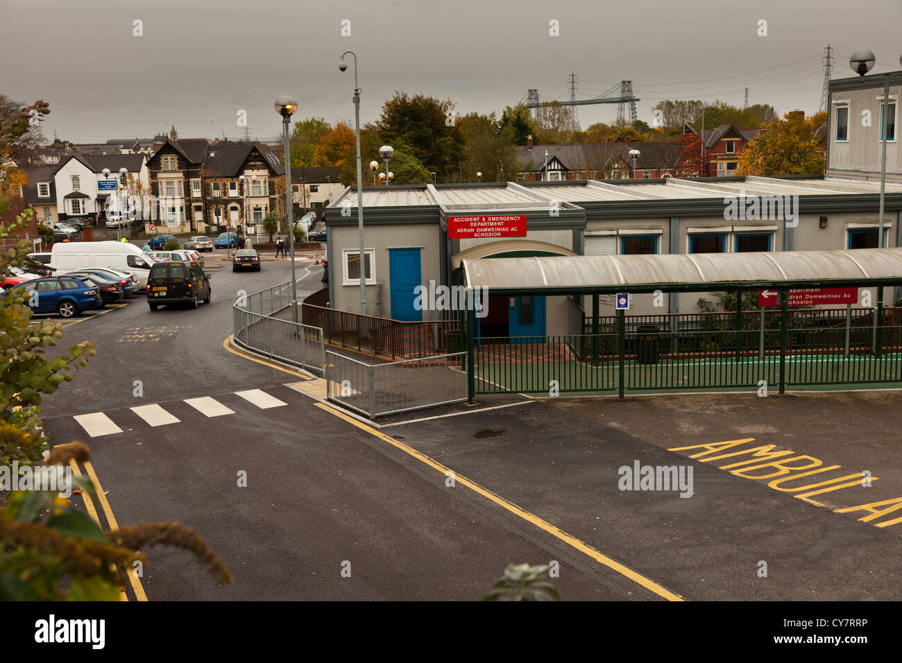 Unfall A & E-Abteilungen und Krankenwagen bei The Royal Gwent Hospital Newport Wales UK. Stockfoto