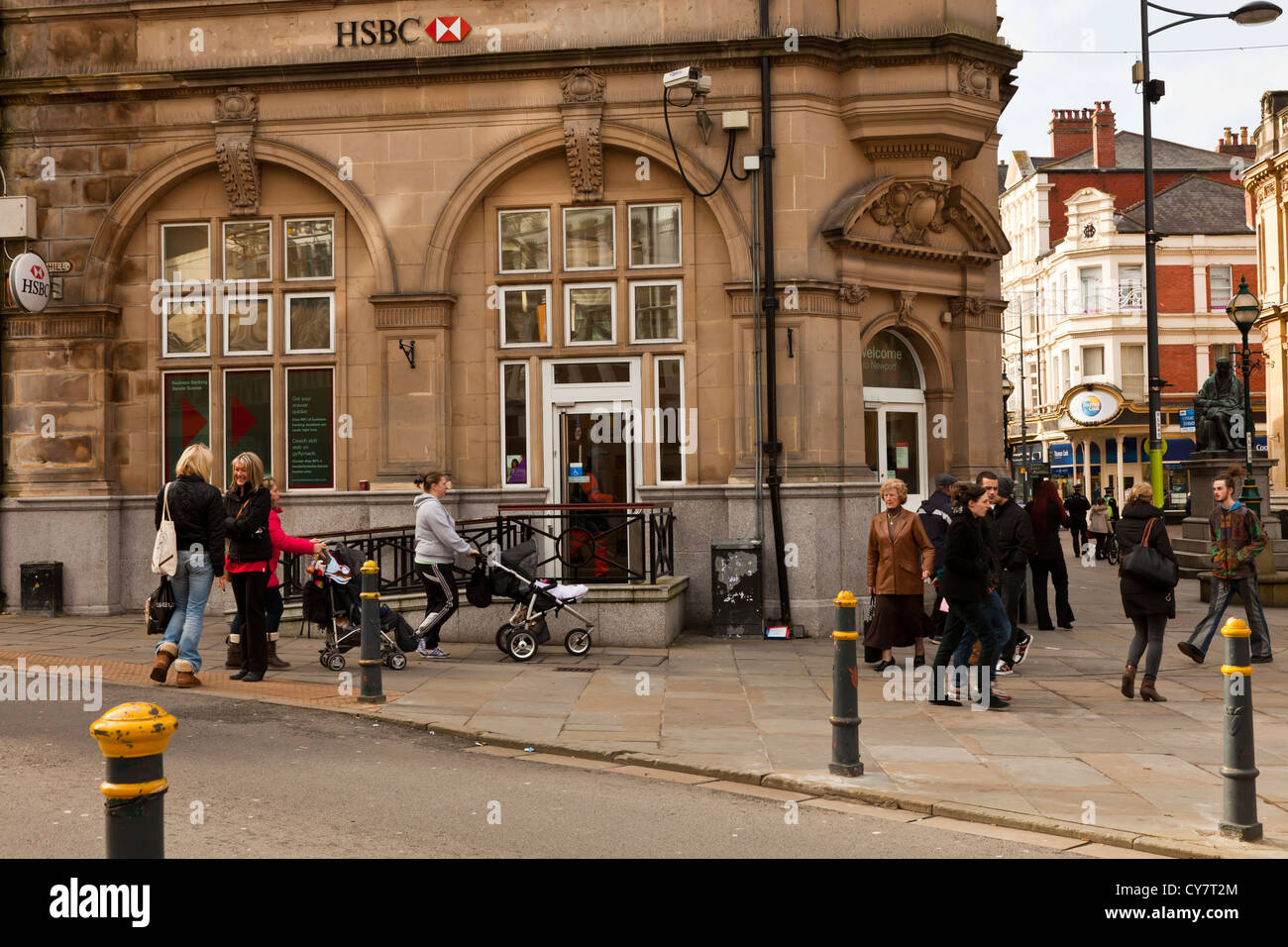 HSBC Bank, Stow Hill Bridge Street, Newport, Wales, UK, GB. Stockfoto