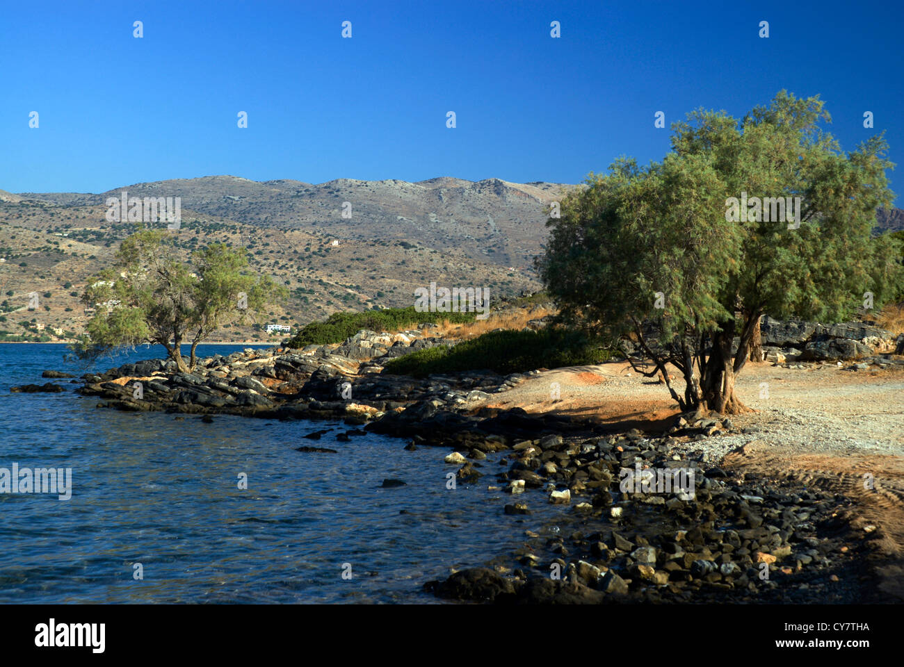 die Kolokytha Halbinsel Elounda Agios Nikolaos Kreta Griechenland Stockfoto