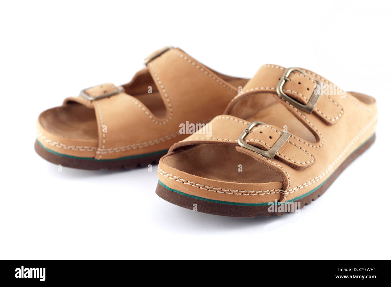 Elegante und bequeme Herren Schuhe isoliert auf weiss Stockfoto