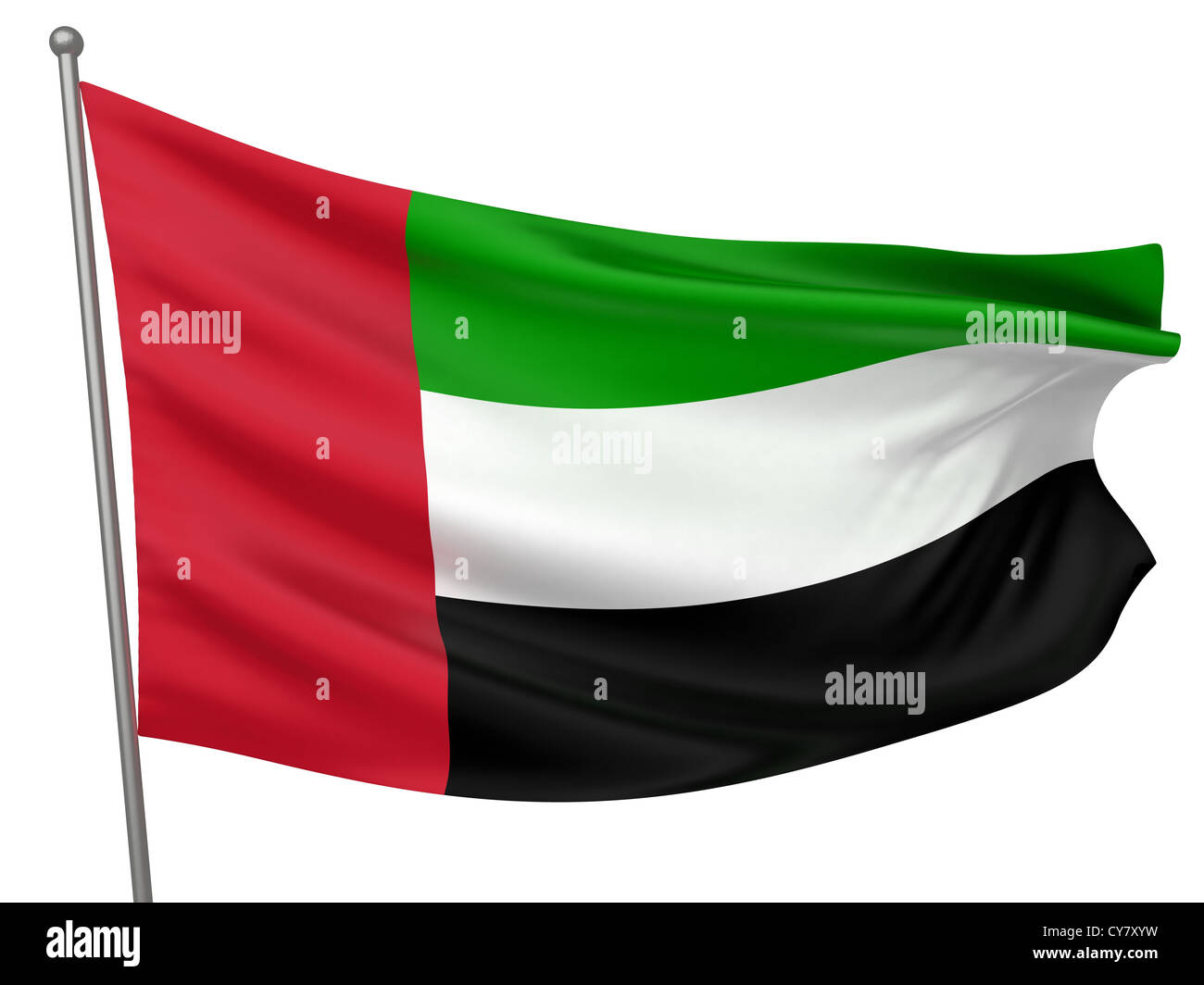 Vereinigte Arabische Emirate Nationalflagge - alle Länder-Sammlung - isolierte Bild Stockfoto