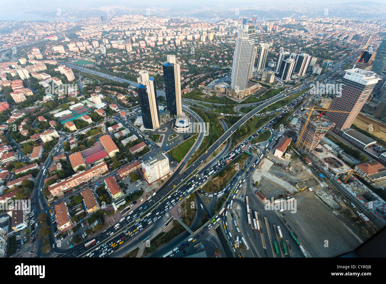 Blick auf die Stadt Istanbul Sapphire Turm Stockfoto