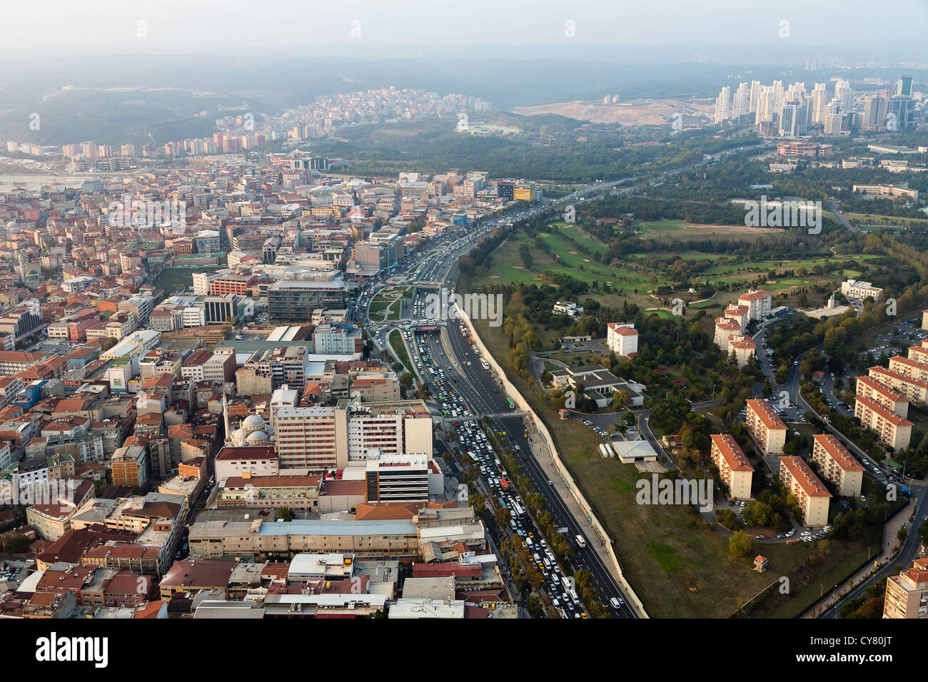 Blick auf die Stadt Istanbul Sapphire Turm Stockfoto