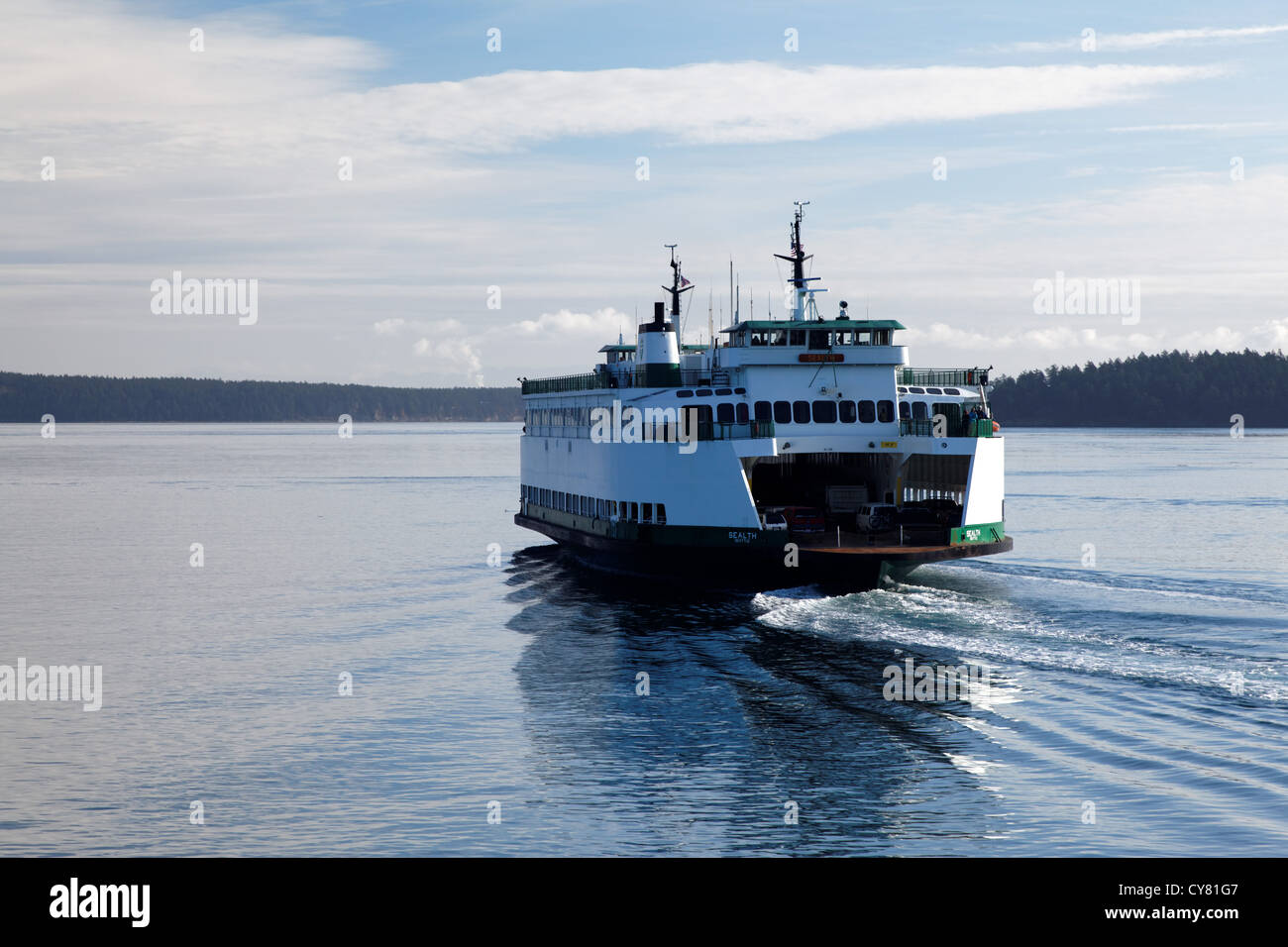 Die Washington State Ferry, MV Sealth, Fahrt durch den San Juan Islands, Juan County, Bundesstaat Washington, USA Stockfoto