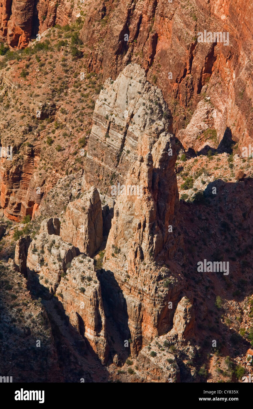 Blick in den Grand Canyon aus der South Rim, Grand Canyon Nationalpark in Arizona Stockfoto