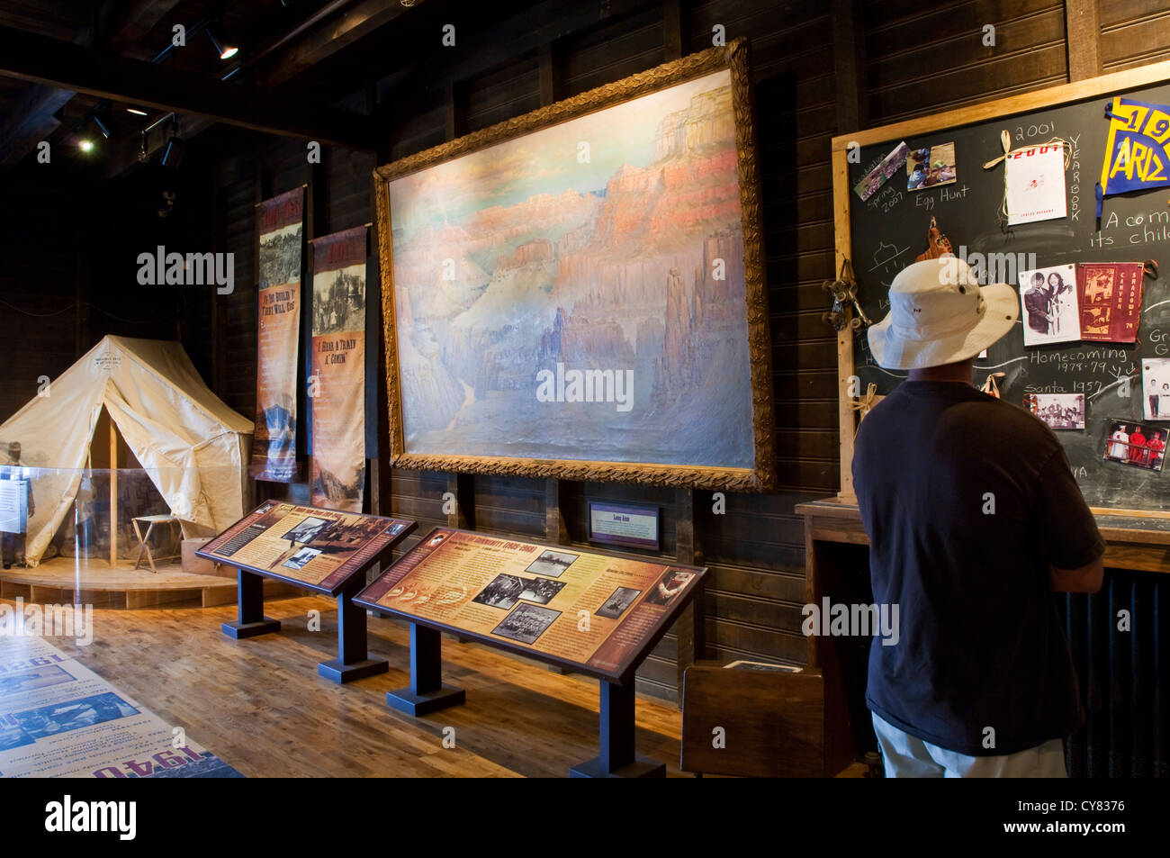 Ausstellungen im Verkamp das Visitor Center, Grand Canyon Nationalpark in Arizona Stockfoto