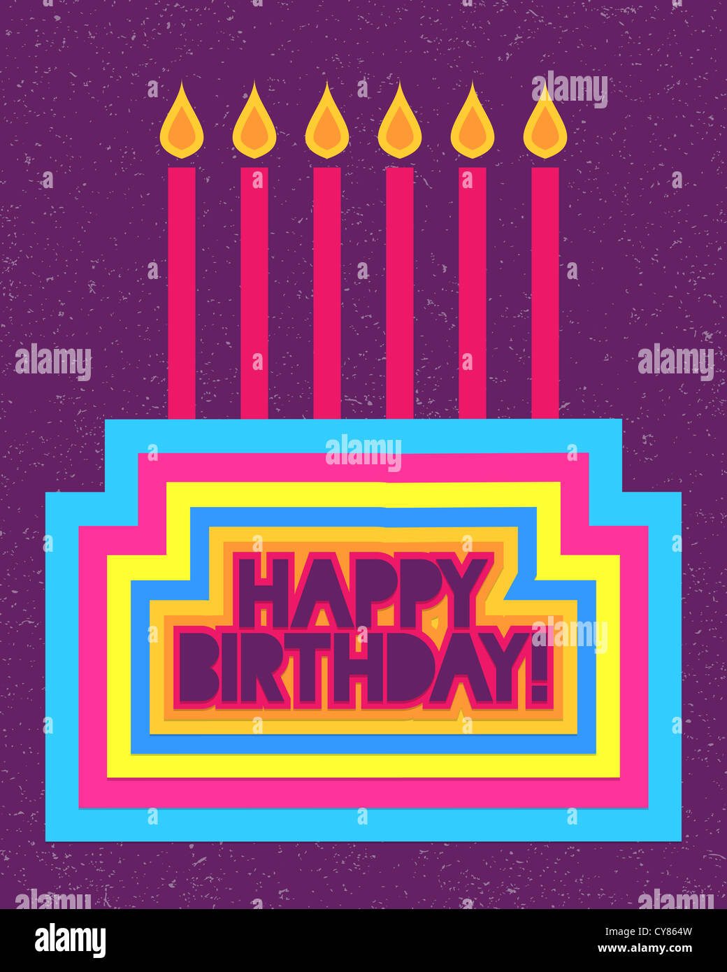 Niedliche bunte alles Gute zum Geburtstag Grußkarte Stockfoto