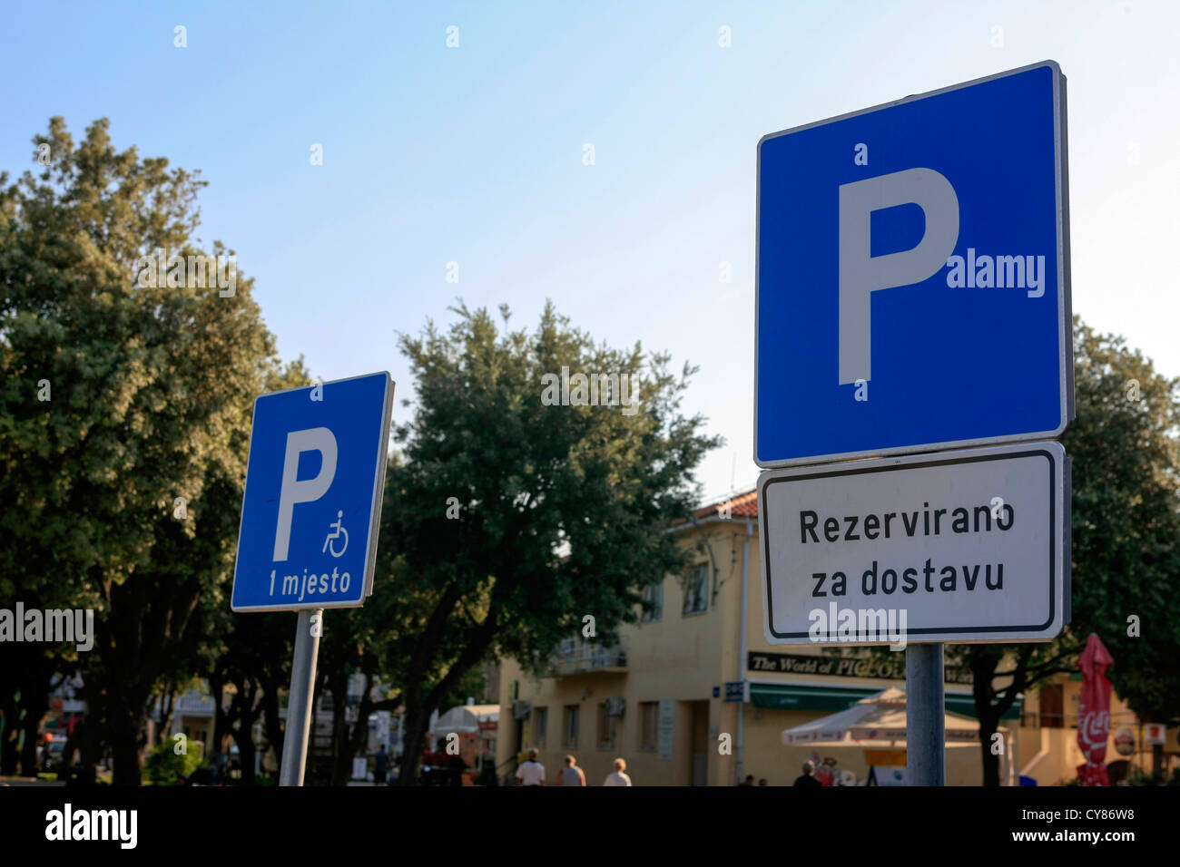 International anerkannten P-Schild gesehen in Kroatien Stockfoto